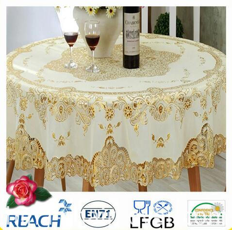 Golden PVC Lace Tablecloth